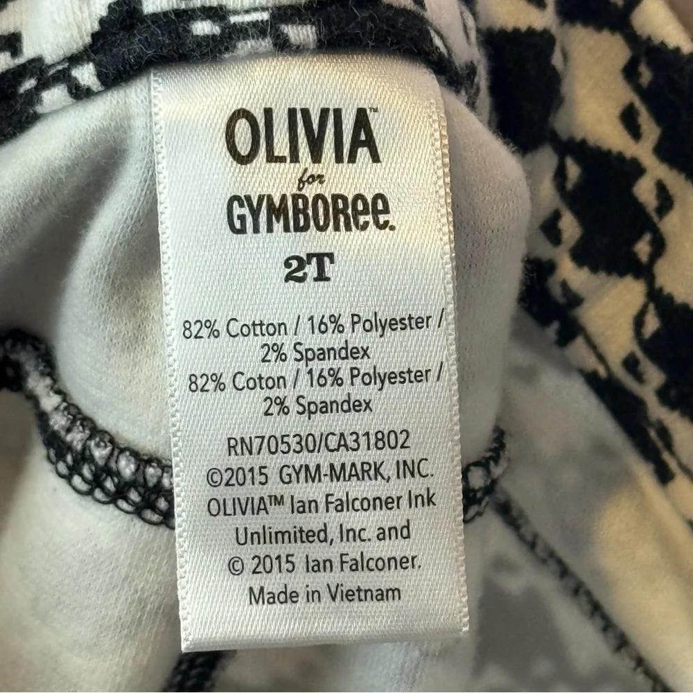 Olivia x Gymboree Black White Houndstooth Leggings 2T